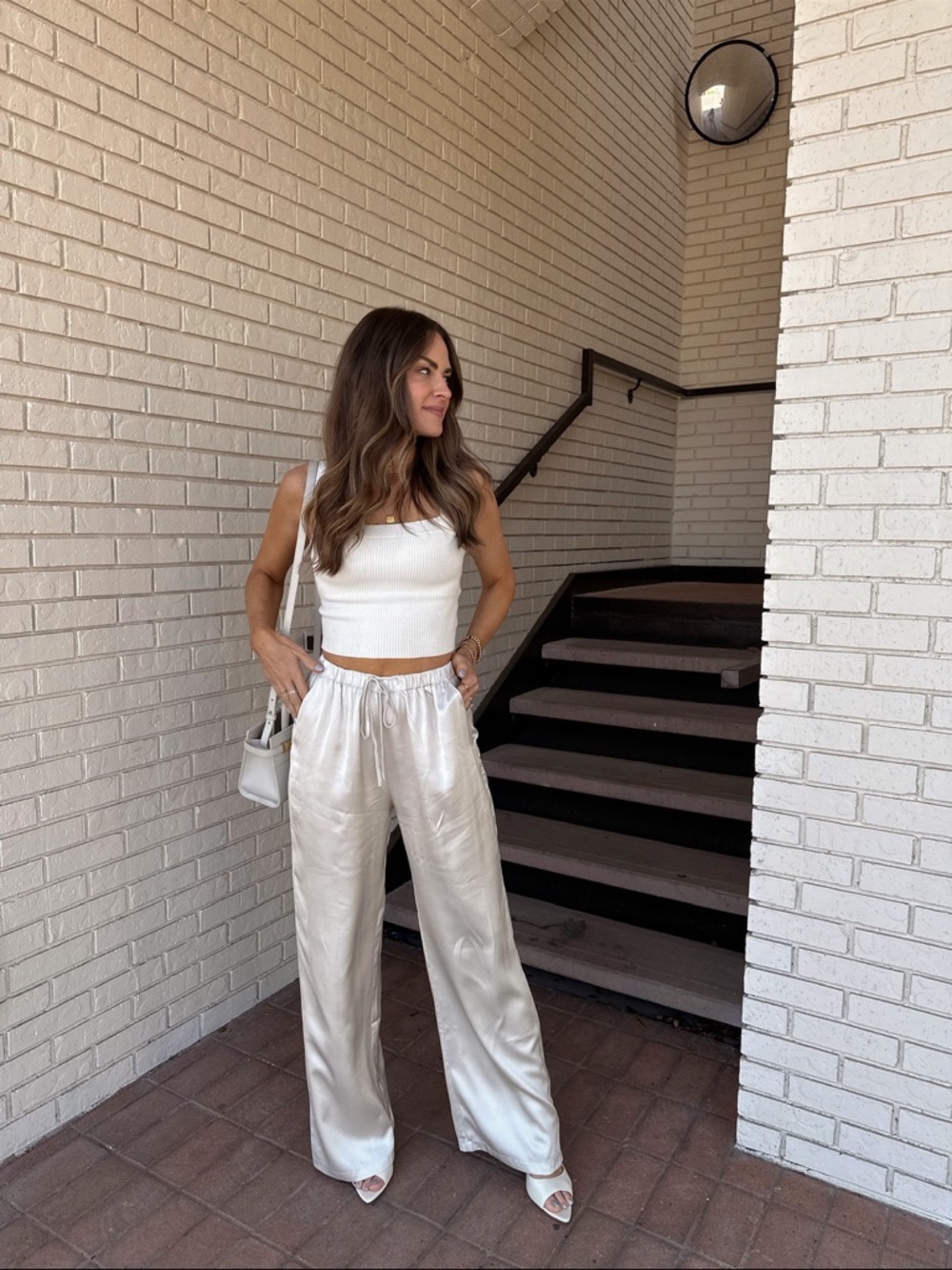 White Ribbed Knit Cami - Picture 3 of 4